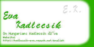 eva kadlecsik business card